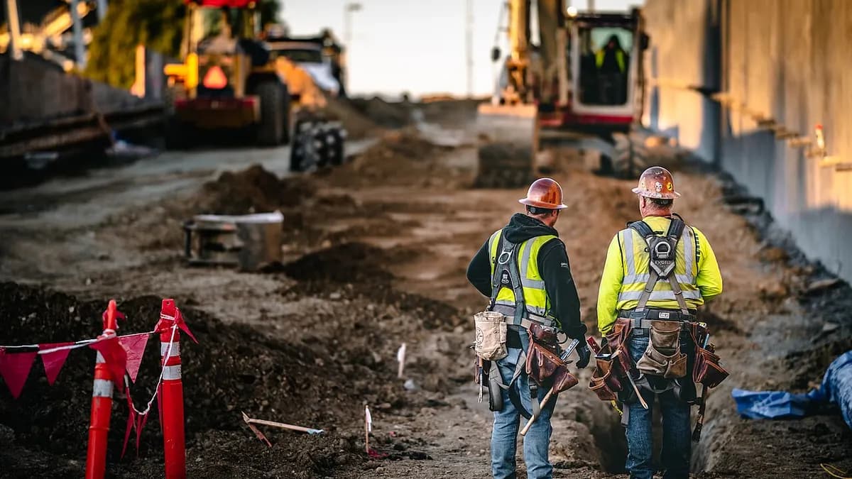A construction business owner using Shift recording equipment at work