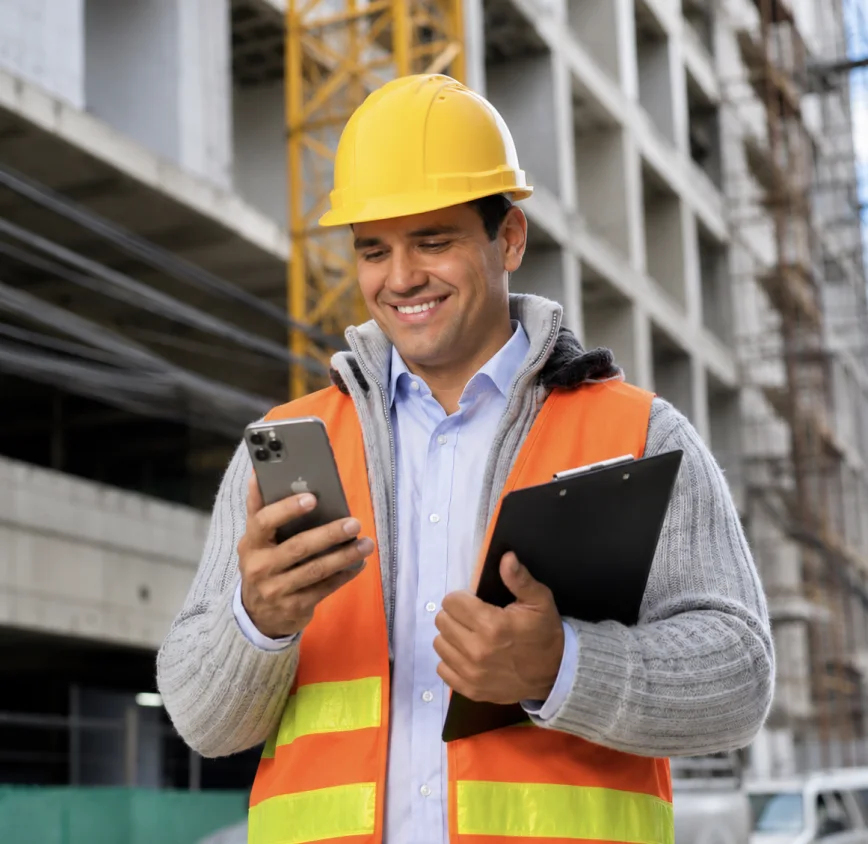 Shift operator preparing to record at a job site